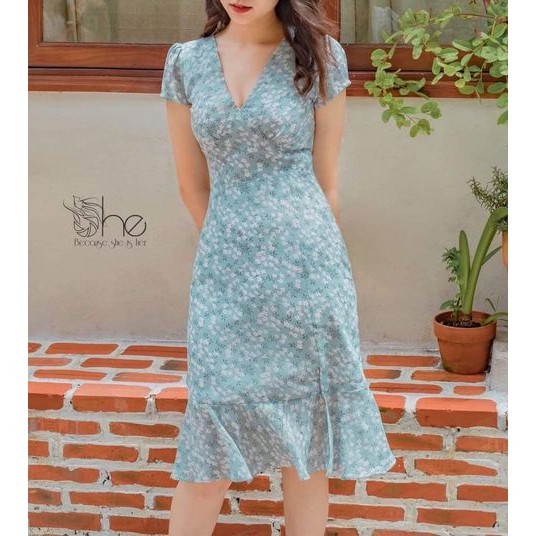Rập giấy đầm cổ tim mã 1288