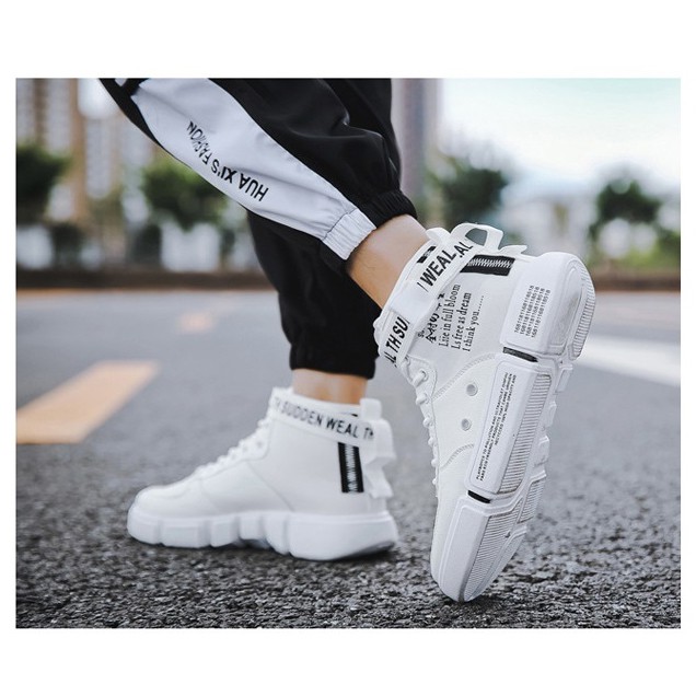 Giày Martin Nam Cổ Cao Siêu Chất Trắng BCC003