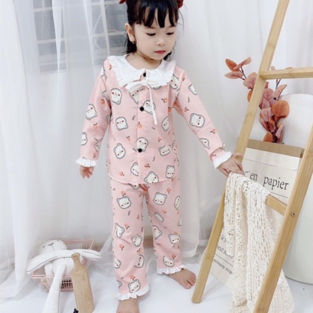 Bộ ngủ bộ pijama cho bé gái 8-18kg  Củ khoai tây shop chất liệu mango xịn mềm mịn siêu đáng yêu