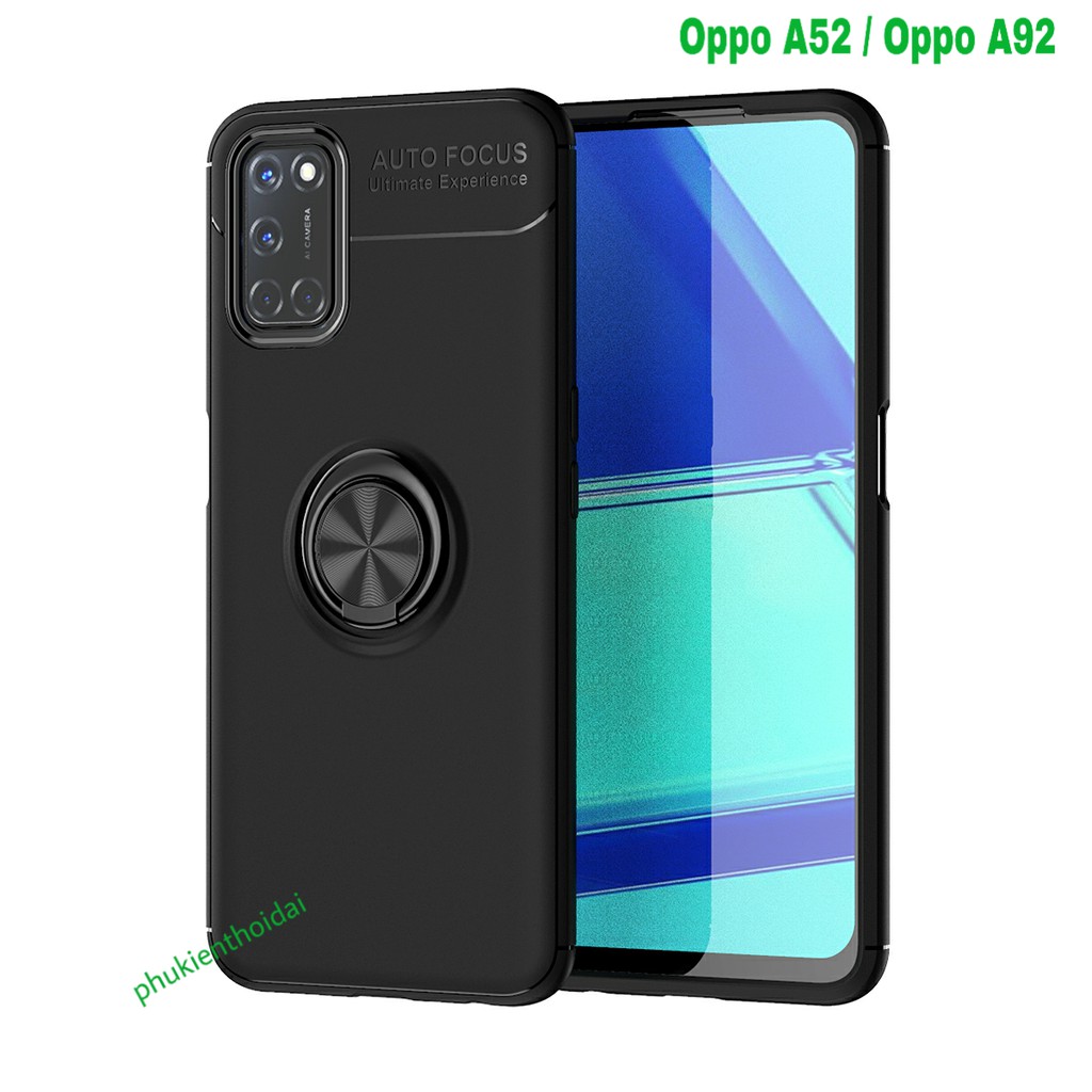 Ốp lưng Oppo A52 / Oppo A92 dùng chung giá đỡ kiêm nhẫn hút ô tô hiệu Auto Focus siêu dẻo