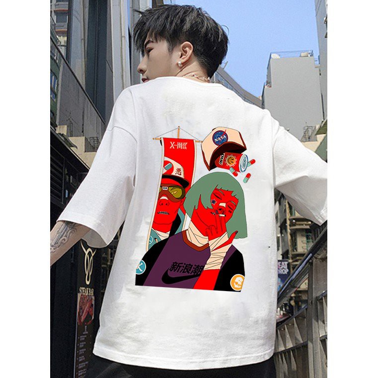 Áo thun unisex form rộng phong cách Nhật Bản đẹp độc lạ vải dày mịn 2019T1612