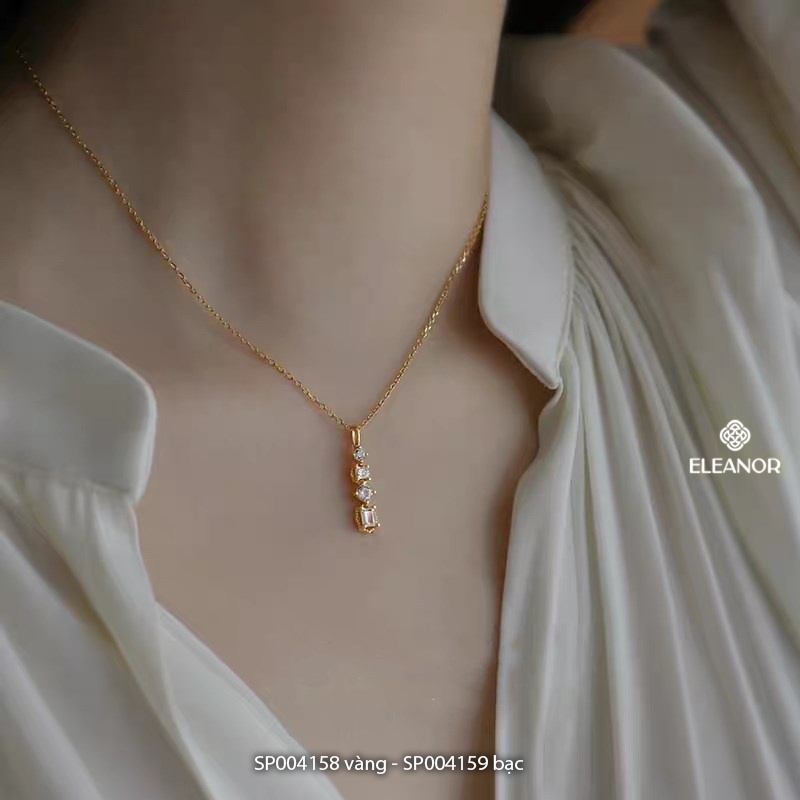 Dây chuyền nữ bạc 925 Eleanor Accessories đính đá phụ kiện trang sức dễ thương xinh xắn