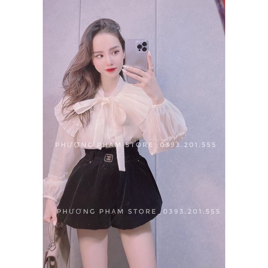 ÁO SƠ MI CỔ BÈO DẬP LY NƠ CÓ LÓT MS18801