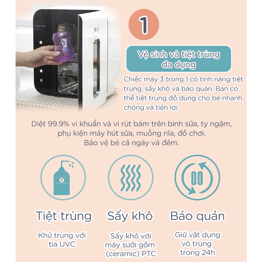 Máy tiệt trùng bằng tia UV và sấy khô Tommee Tippee