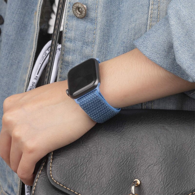 Dây đeo sợi nylon 2021 thích hợp cho đồng hồ thông minh Apple iWatch dòng 6 SE 5 4 3 44 mm 40mm 42mm 38mm