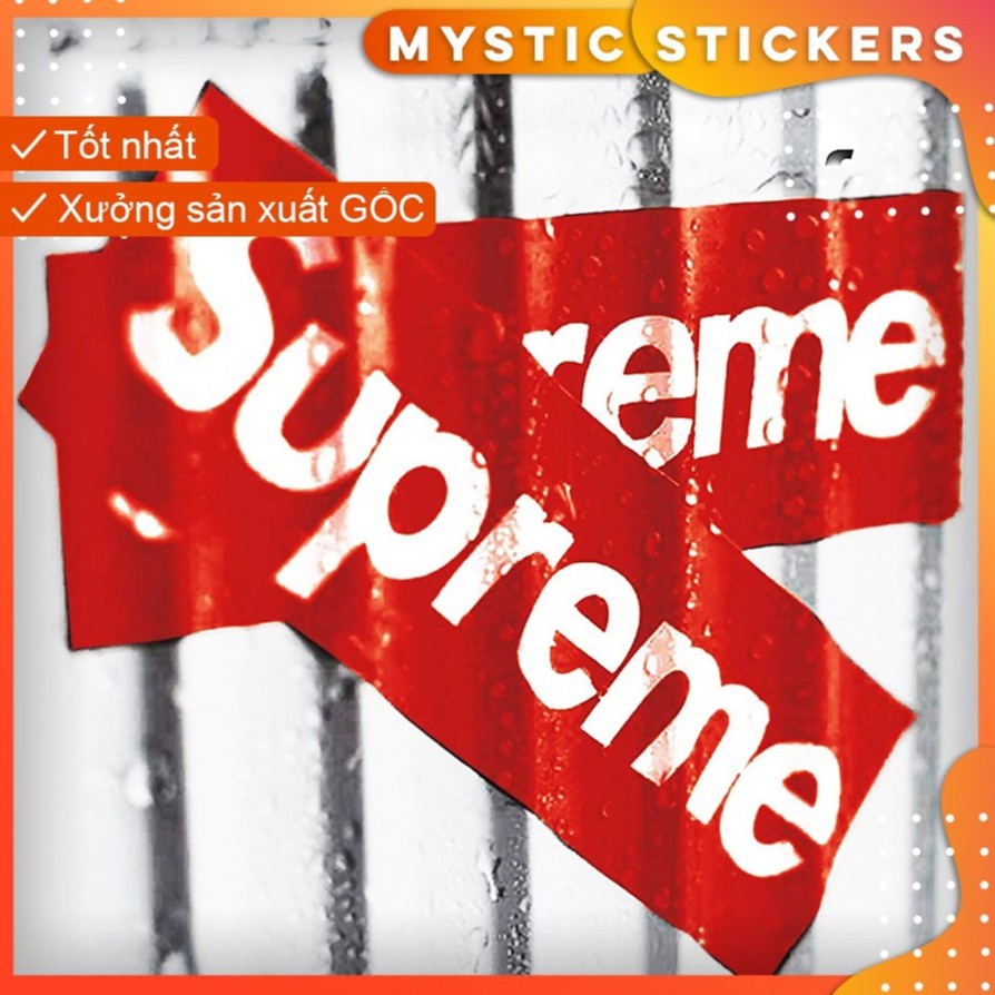 [SUPREME 7.5 X 2.5 CM] 01 Sticker chống nước/ trang trí,dán xe laptop mũ bảo hiểm vali...