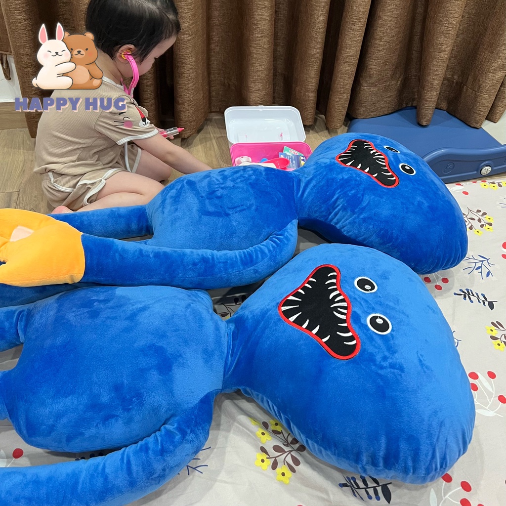 Gấu bông to Huggy Wuggy game Poppy Playtime Size 110CM, thú bông cho bé chất liệu mềm mịn - Happy Hug