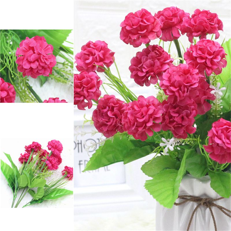 Bó 9 Bông Cẩm Chướng Giả Bằng Lụa Dùng Trang Trí Tiệc Cưới