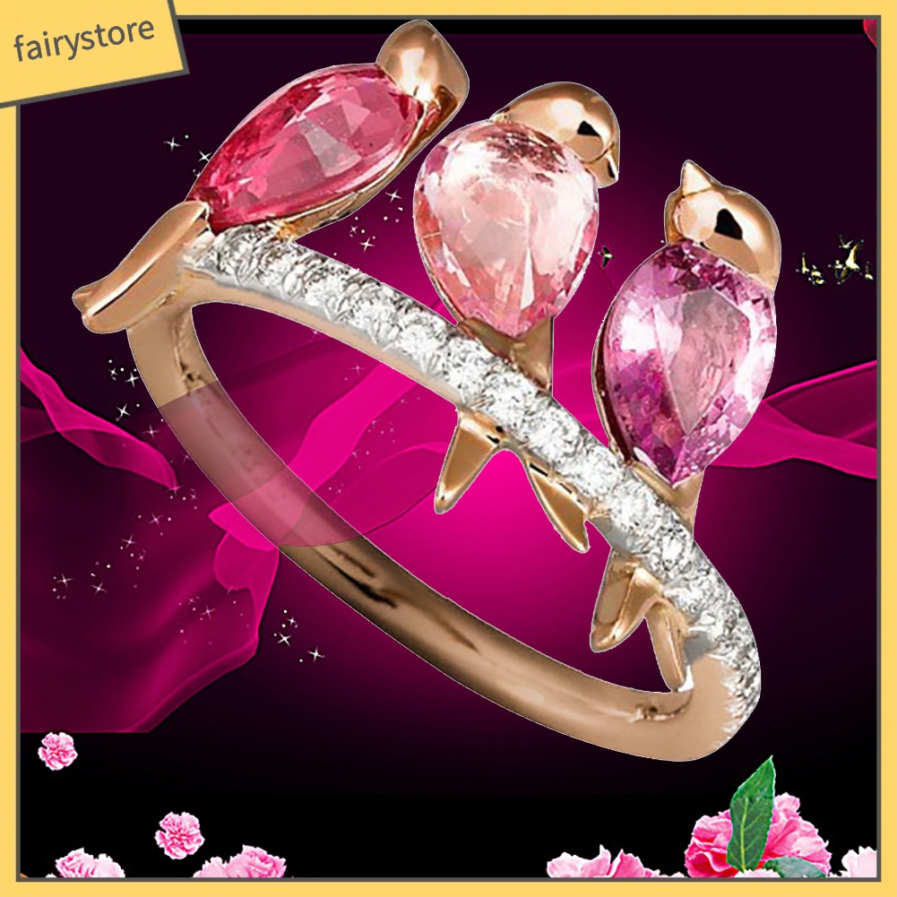 Nhẫn hình con chim đính pha lê thời trang dành cho nữ