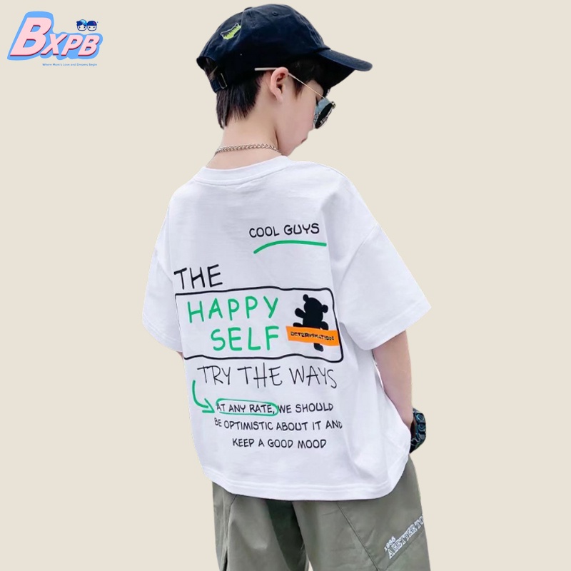 Áo thun BXPB ngắn tay dáng rộng thời trang mùa hè Hàn Quốc dành cho bé 4-15 tuổi