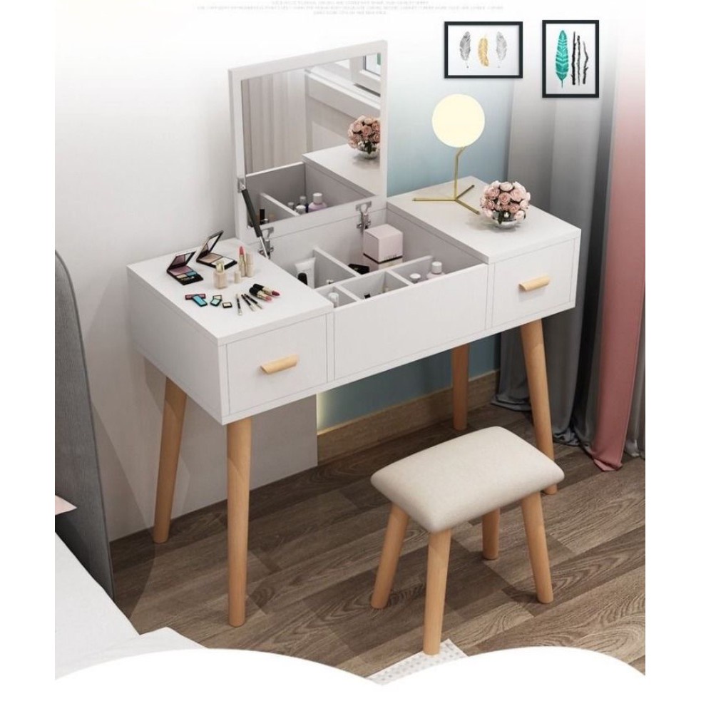 Bàn Trang Điểm, Bàn Phấn, bàn trang điểm đẹp Tiện Lợi Kèm Gương Cao Cấp