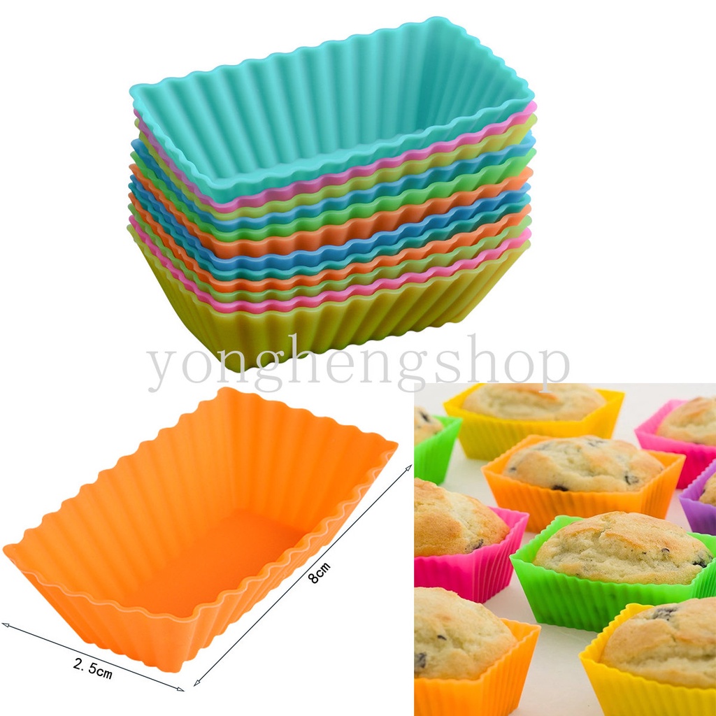 1 Khuôn Làm Bánh Trứng / Cupcake / Muffin Hình Trái Tim Bằng Silicone Tái Sử Dụng Được DIY