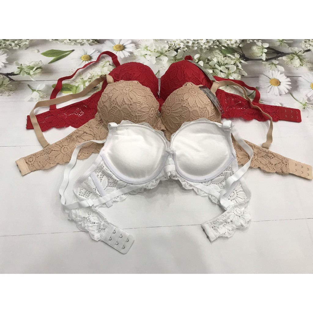 Áo ngực nữ nâng đẩy 4cm, áo lót mút mềm, nội y có gọng Thái Lan ren Sisterhood 2055, Leblur