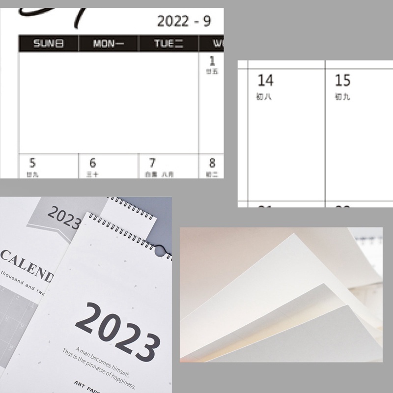 Lịch Treo Tường 2023 Khổ A3 Thiết Kế Đơn Giản Dễ Thương