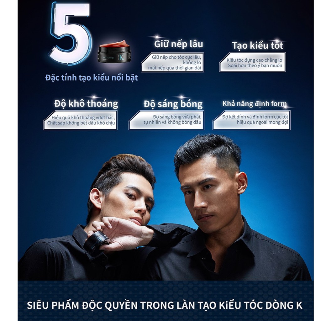 Sáp tóc dạng Gel K Slick Pomade Dream Trend (xanh dương) - Khô thoáng vượt trội, không lưu bết dầu khó chịu