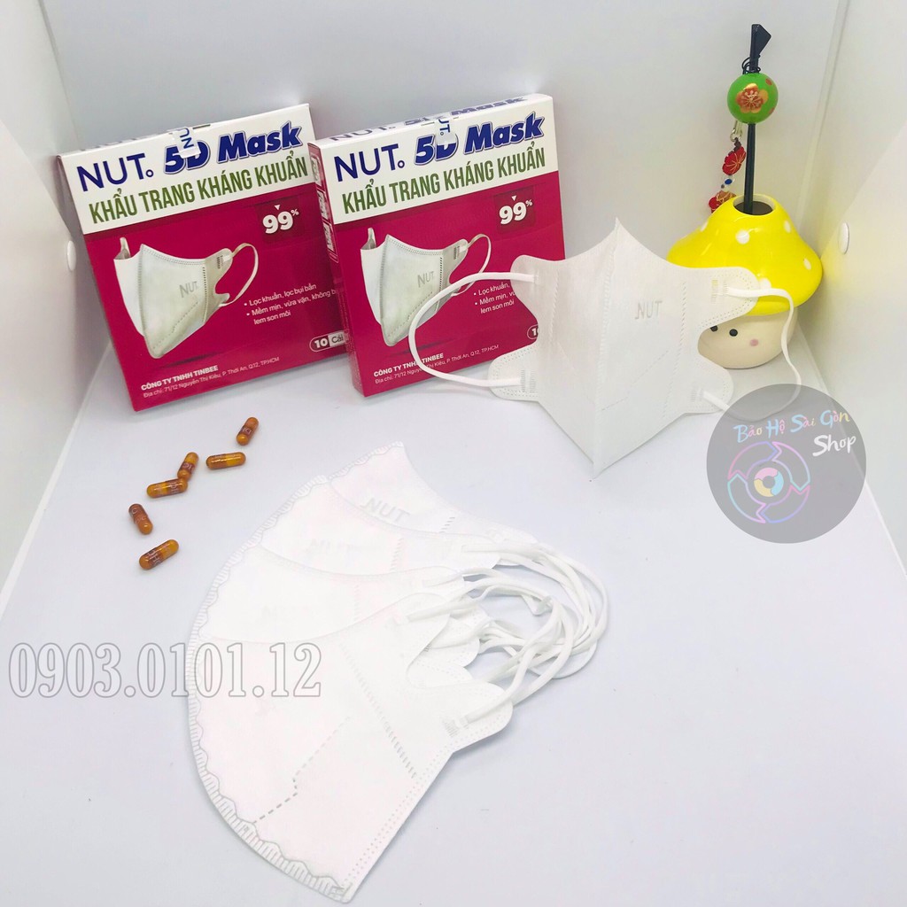 Khẩu trang 5d người lớn NUT chính hãng, 5d mask Hàn Quốc hàng có sẵn nhiều họa tiết mới hộp 10 cái