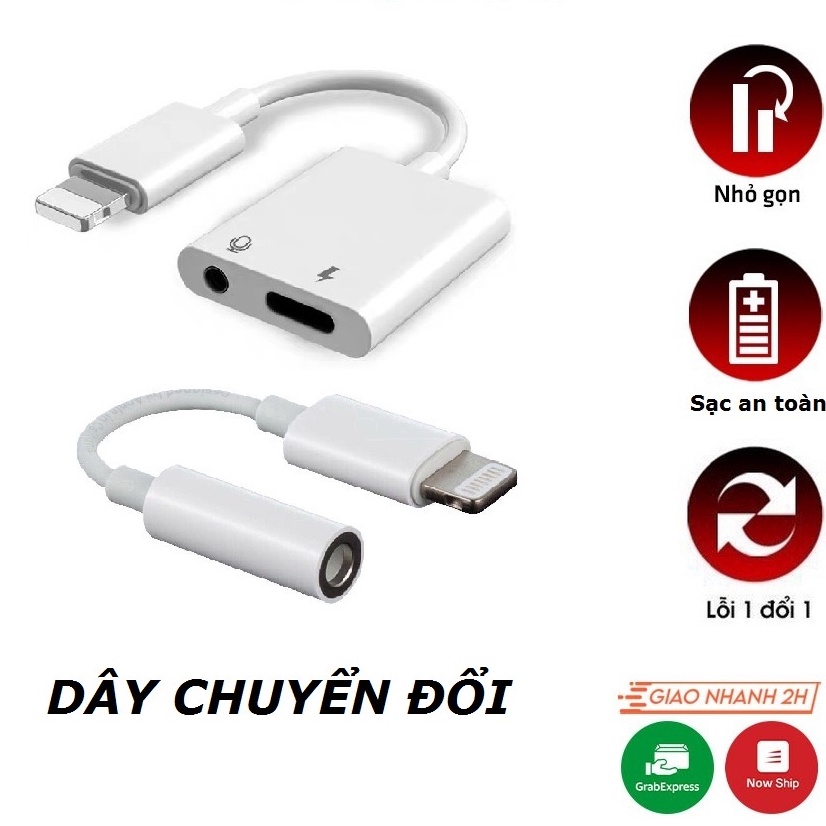 Jack chia cổng,giắc chuyển đổi vừa sạc vừa đeo tai nghe cho IPsử dụng IC -Bảo Hành 1 Năm
