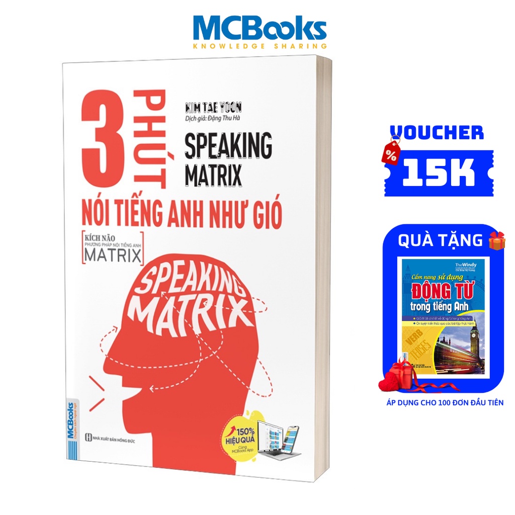 Sách - 3 Phút Nói Tiếng Anh Như Gió - Speaking Matrix - Học Kèm App Online