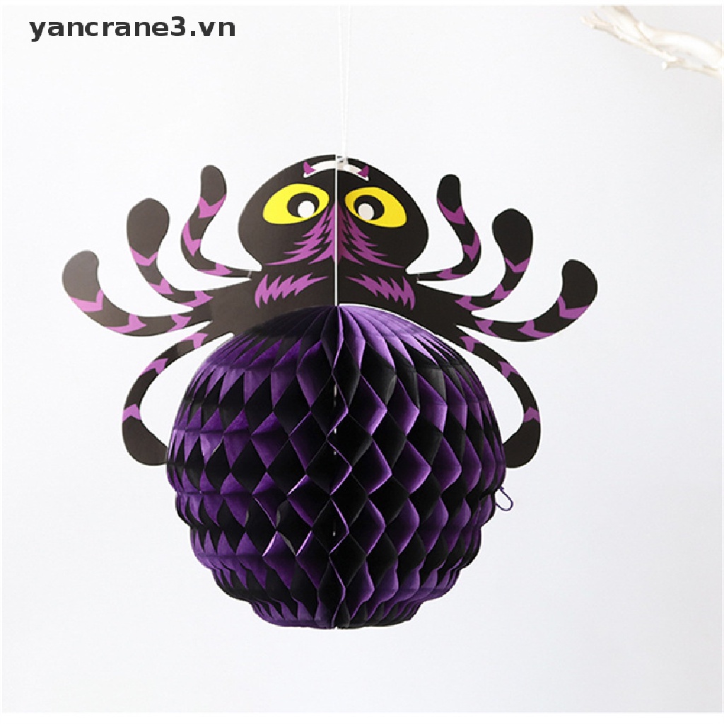 Lồng Đèn Giấy Treo Trang Trí Họa Tiết Tổ Ong / Nhện / Dơi / Bí Ngô Dịp Halloween 3.vn