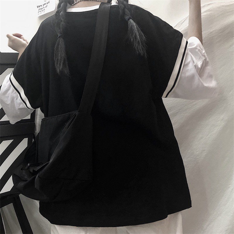 Áo Thun Ngắn Tay Giả Nhiều Lớp Phong Cách Retro Nhật Bản | BigBuy360 - bigbuy360.vn