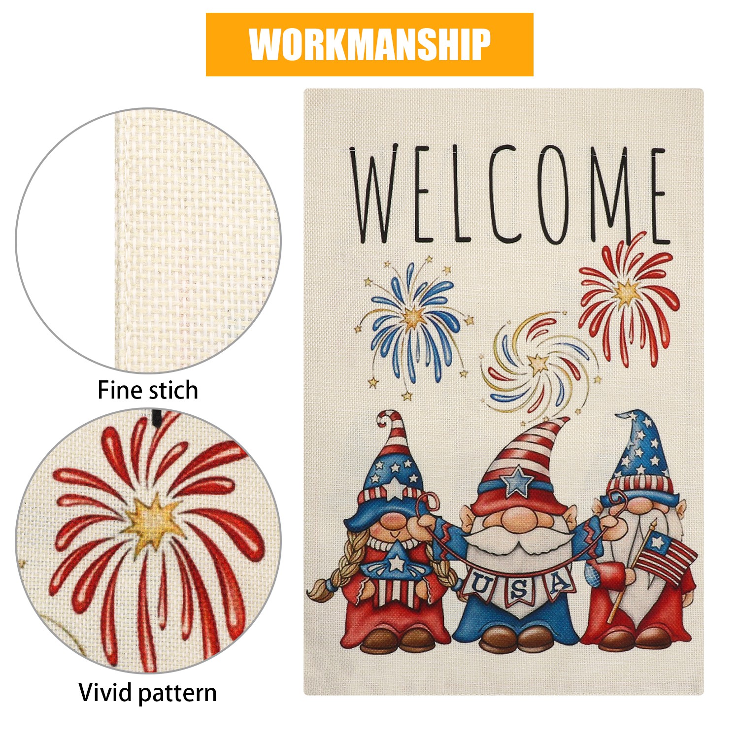 Lá Cờ Trang Trí Sân Vườn 4th Of July Patriot 12x18 Inch