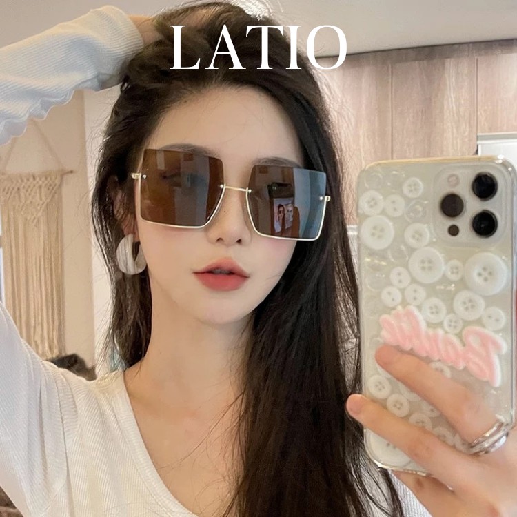 Kính mát nữ cao cấp LATIO kính mát thời trang với thiết kế không viền mắt kính Vuông tạo sự Sang Chảnh &amp; Cá Tính - KM26