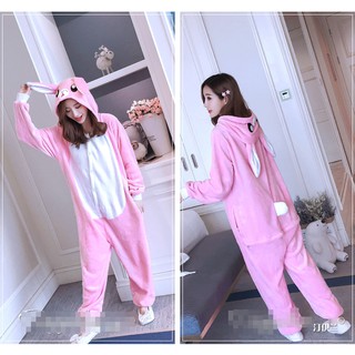 (Order) Bộ đồ ngủ hình thú thỏ hồng (Có size trẻ em)