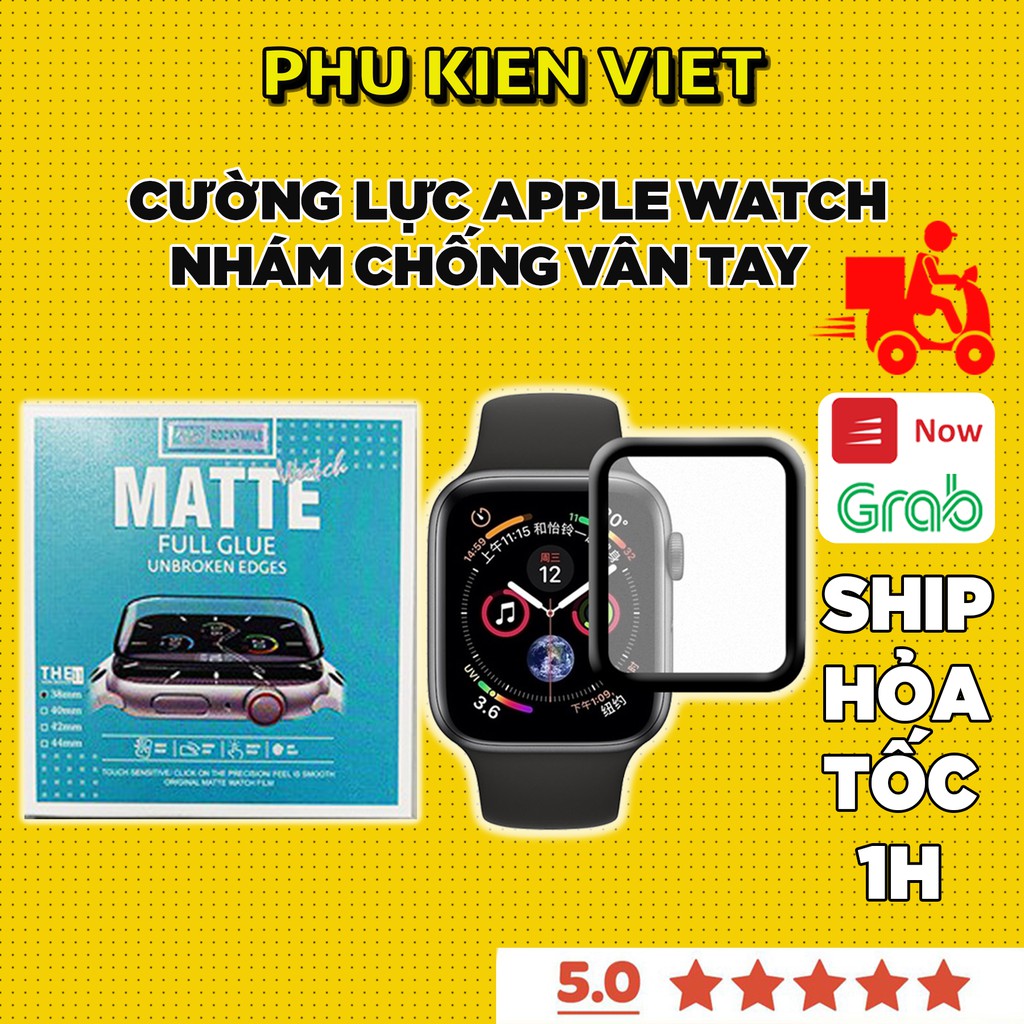 Cường lực apple watch nhám full màn chống vân tay ROCKYMILE Series SE/6/5/4/3/2/1 Size 38 40 42 44MM - Phụ Kiện Việt