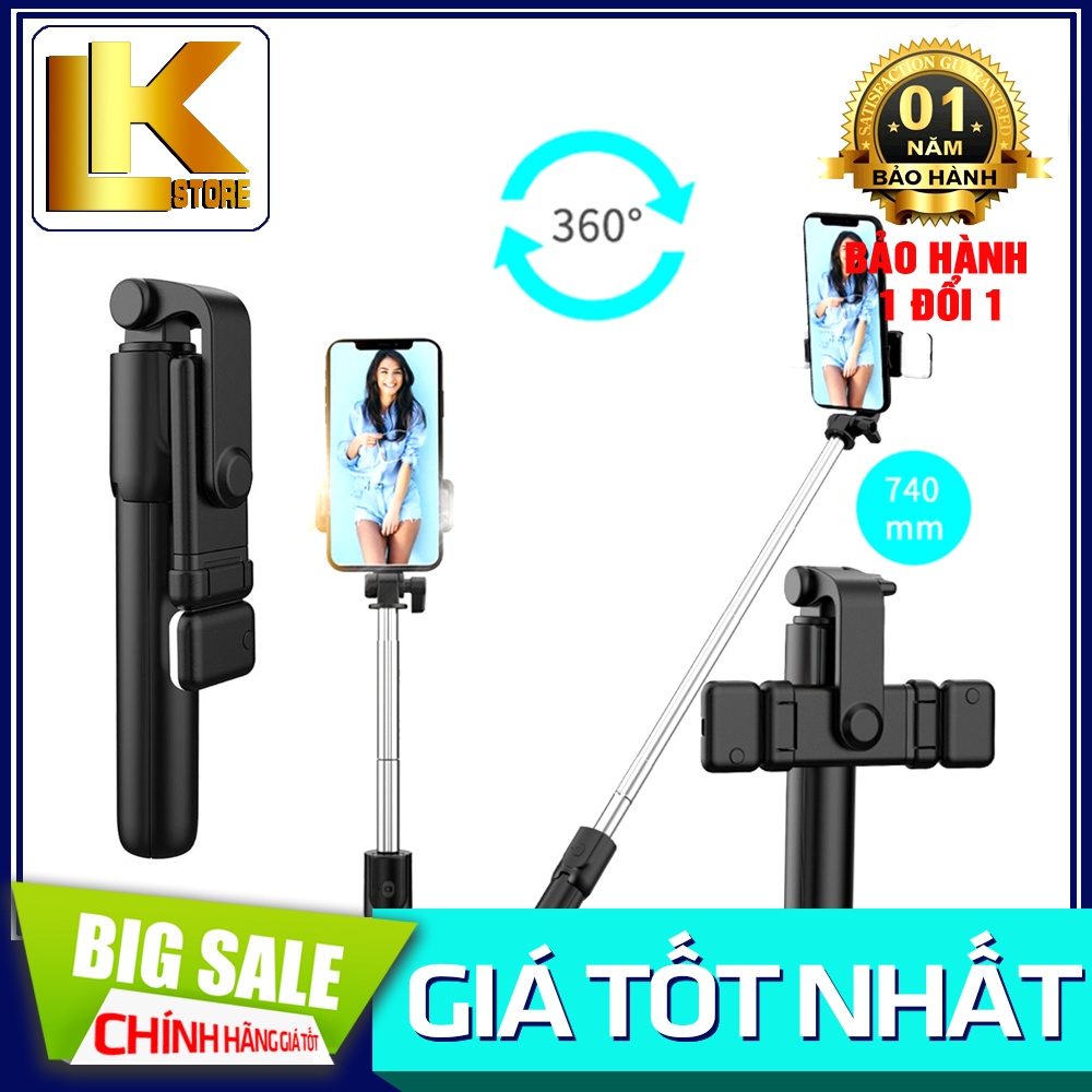 Gậy Chụp Ảnh Tự Sướng Xếp Gọn Không Dây Có Đèn Và Điều Khiển Từ Xa Cho Điện Thoại Android/iOS - BẢO HÀNH ĐỔI MỚI