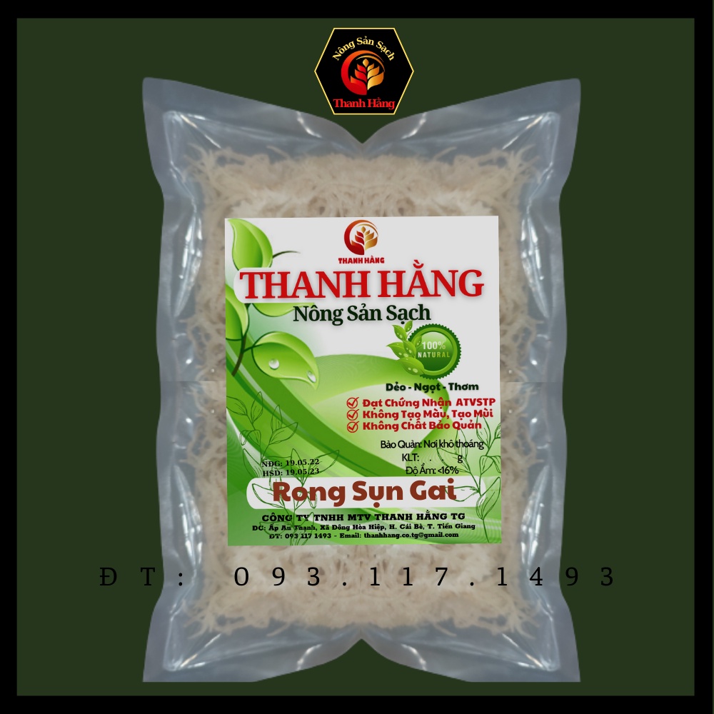 Rong Sụn Gai Muối Khô Hữu Cơ Thanh Hằng 250g 500g Không Chất Bảo Quản 500g Rong Biển Trắng Chân Vịt Nông Sản Sạch