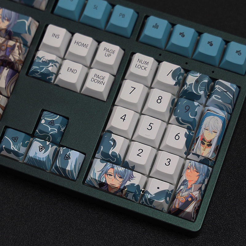 Kamisato Ayato Keycap Cherry Profile Genshin Impact Theme Anime PBT Dye Sub Bàn phím cơ học Keycap