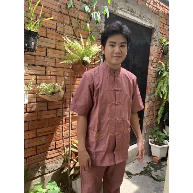 Đồ Lam Đi Chùa 😀 Lanh Tụ Nam Thêu Tui Vải TiCi