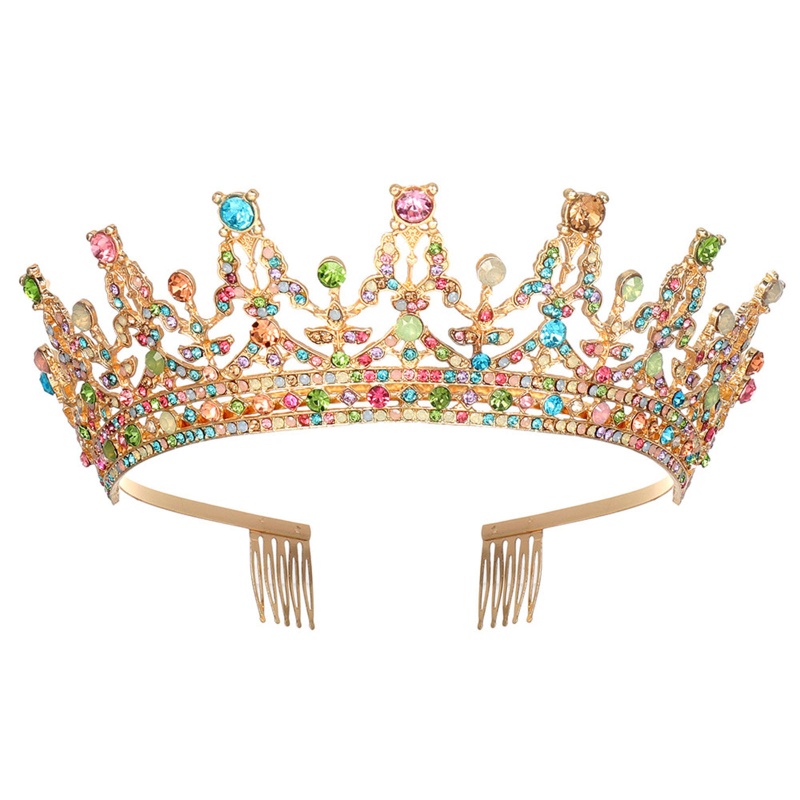 Cài Tóc Hình Vương Miện Đính Pha Lê Cho Cô Dâu