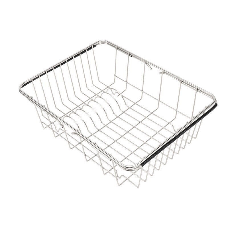 Kệ Inox gác bồn rửa chén co giãn đựng bát đĩa tiện lợi, Giá đựng hoa quả đa năng, hữu ích {H}