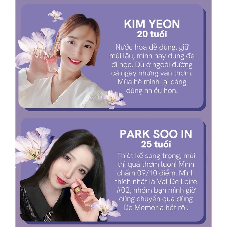 Nước Hoa Hàn Quốc De Memoria 30ml (Full 12 Mùi) - Nước Hoa Nội Địa Hàn