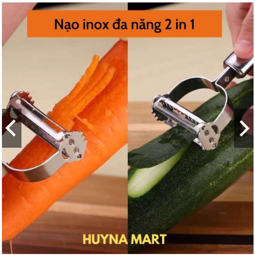 [Hàng cao cấp Loại 1] Nạo Rau Củ Inox Cao Cấp Đa Năng 2 in 1 (Nạo củ quả và bào sợi tiện lợi)