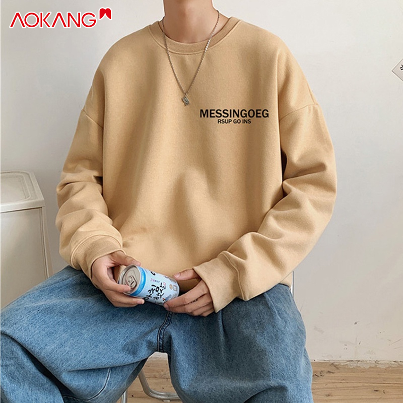 Áo sweater Aokang dáng rộng phong cách Hong Kong thời trang thu đông mới