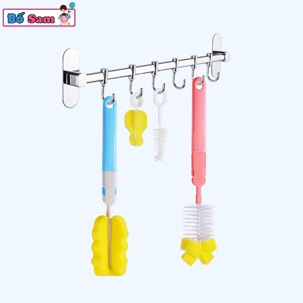 Bộ cọ bình sữa bọt biển 6 chi tiết, cọ mút xốp rửa núm bình cho bé Shop Bố Sam