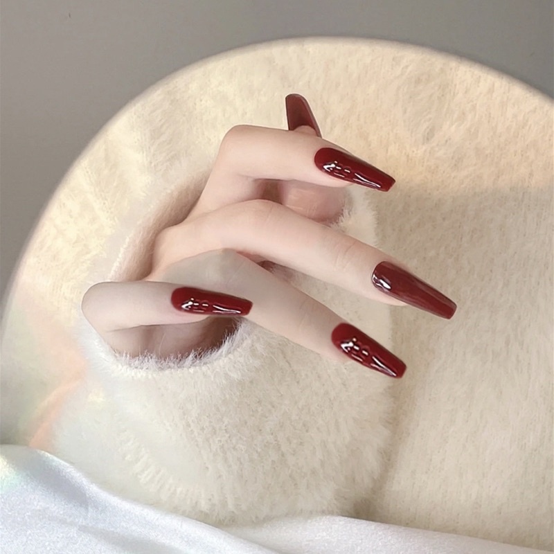 Set 24 móng giả D413 dáng móng dài ( Tặng kèm keo và dũa )