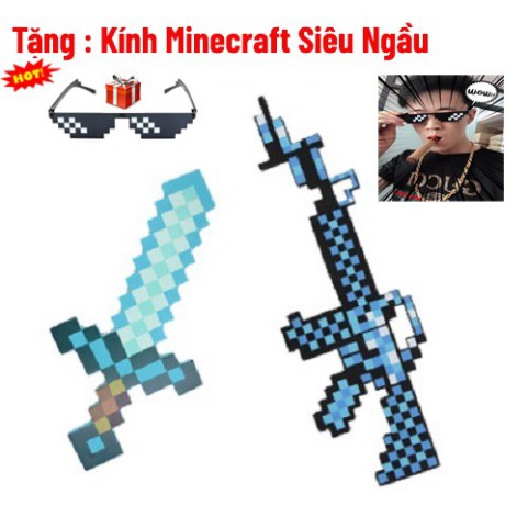 Combo Kiếm Súng Minecraft Diamond [Tặng Kính Thug Life]