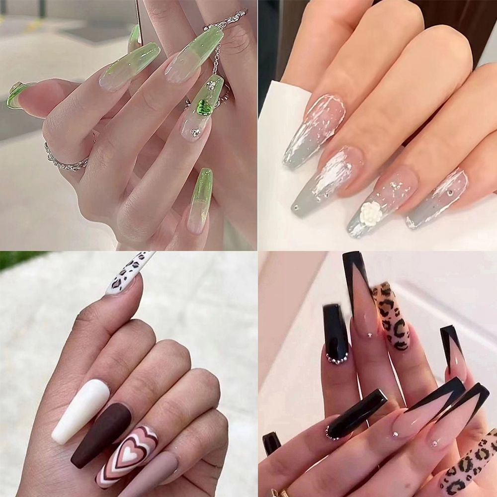 Hộp 24 Bông Hoa Xinh Xắn Chất Lượng|Bộ Móng Tay Giả Có Thể Tháo Rời