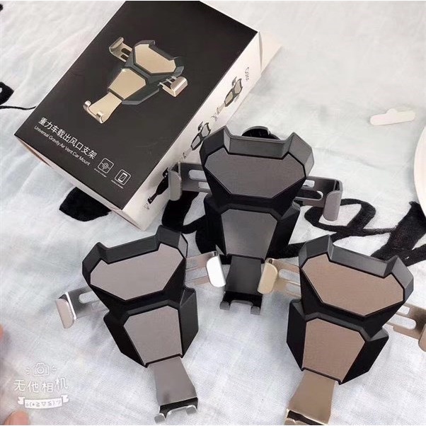 Giá đỡ điện thoại trên xe hơi có kẹp cửa gió điều hòa xe oto bằng kim loại - chắc chắn, thẩm mỹ xoay 360