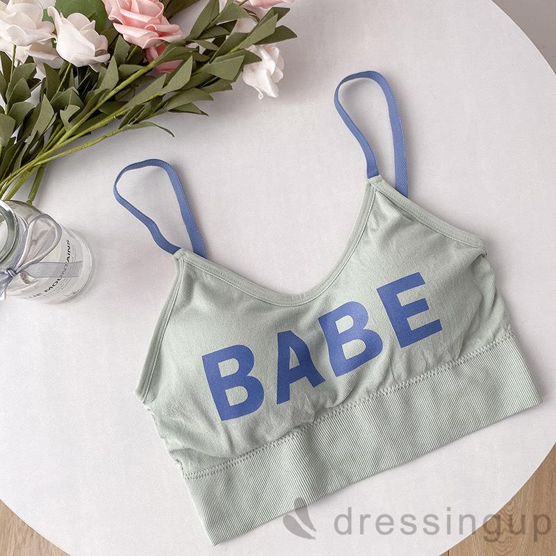 Áo Croptop Hai Dây In Chữ Cho Nữ