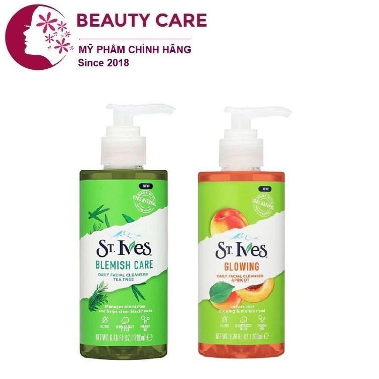 [STIVES] Gel rữa mặt St.ives 200ml dạng chai vòi 200ml cho da dầu mụn, da nhạy cảm