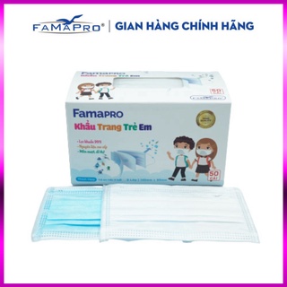 Khẩu trang y tế trẻ em kháng khuẩn 3 lớp Famapro max kid ( 50 cái /hộp )