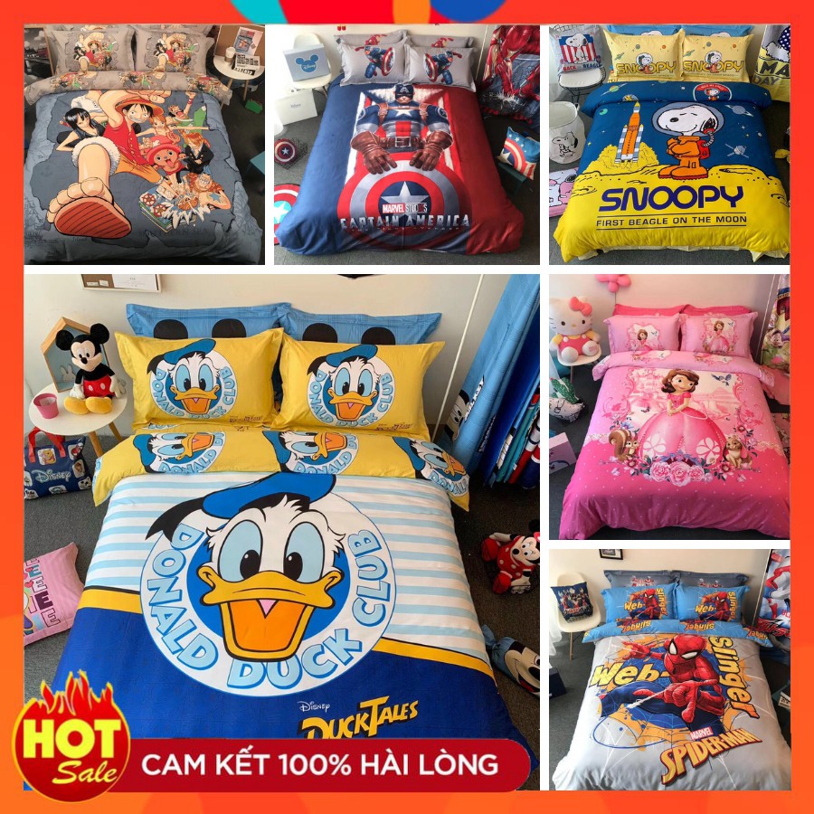 [Free Ship] Bộ Chăn Ga Gối Cotton Nhập Khẩu Cao Cấp Họa Tiết Hoạt Hình Disney Cho Bé Komi Store - Bảo Hành Lỗi 1 Đổi 1 | BigBuy360 - bigbuy360.vn