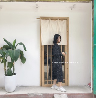 Váy hoa nhí dáng dài cổ tim