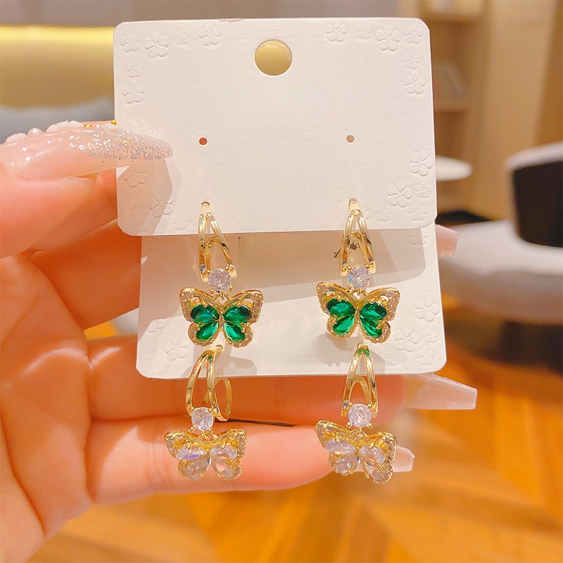 Bông Tai Hình Bướm Đính Đá Zircon Siêu Nhẹ Ngọt Ngào Thời Trang Cao Cấp Thời Trang Siêu Cổ Tích Phải Có Thể Ngọt Ngào