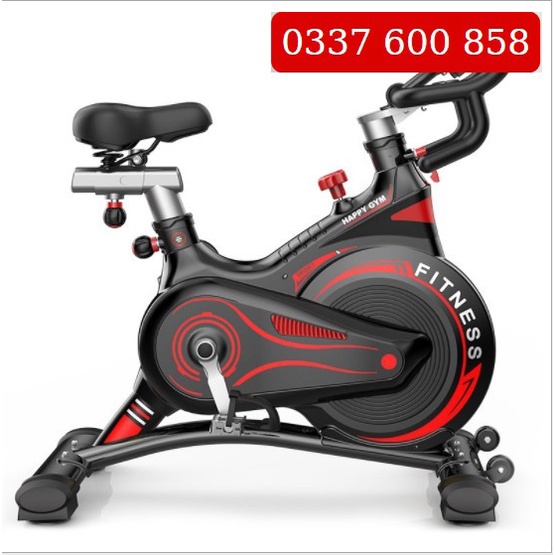 Xe đạp tập thể dục, gym tại nhà - Fitness Happy gym - Bánh đà kháng từ + Đo nhịp tim