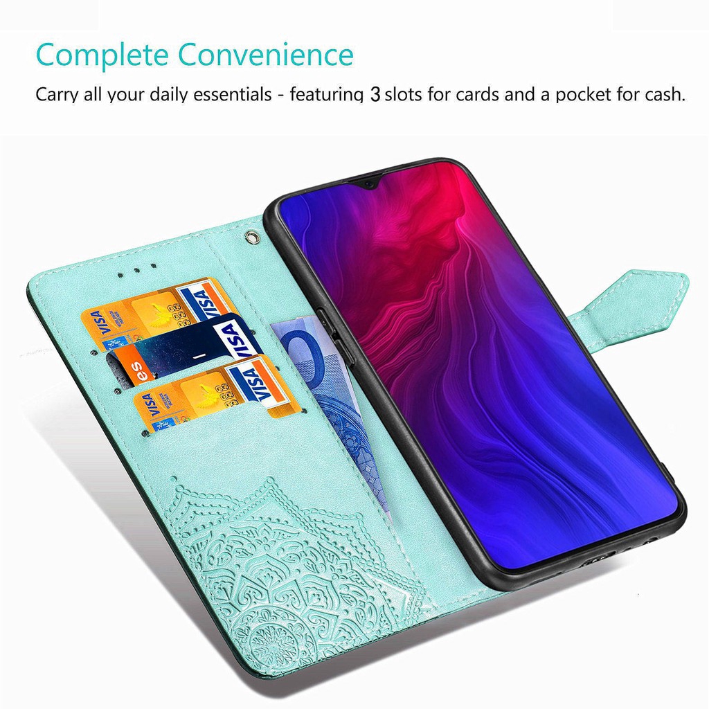 Bao da PU nắp lật dạng ví đựng thẻ và giá đỡ chuyên dụng cho OPPO Reno A Z Realme 6 C3 5 Pro Q | BigBuy360 - bigbuy360.vn